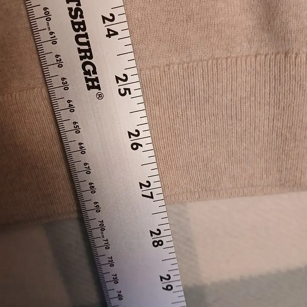 Banana Republic sweater XL Khaki Beige 100% merino wool 1/4 zip mock neck